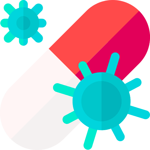 Antibiotic pill drug capsule icon