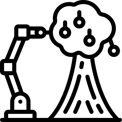 Tree berry robot picking icon