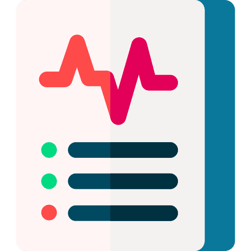 Cardiogram result document clinic history icon