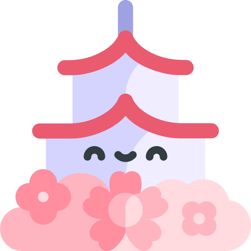 Temple pagoda sakura japan icon