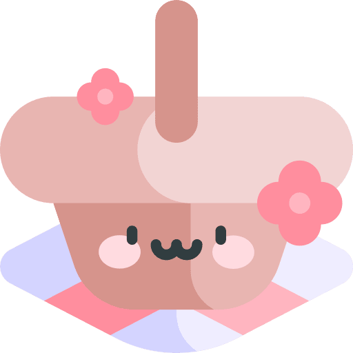 Picnic sakura japanese camping icon