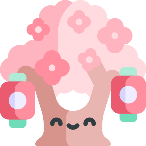 Sakura lantern gardening nature icon