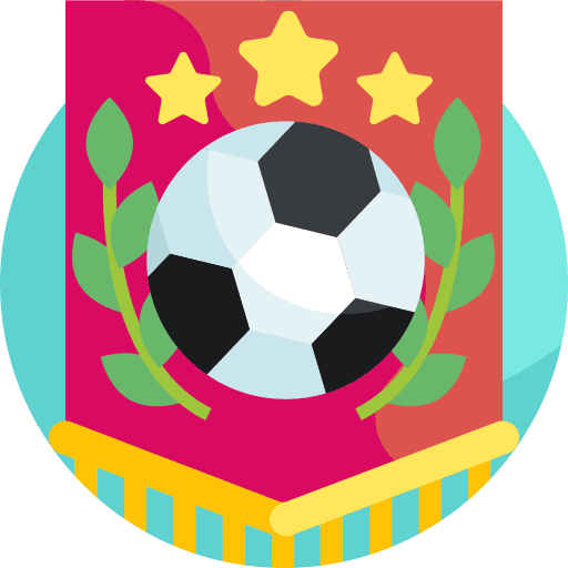 Football ball laurel wreath pennant icon