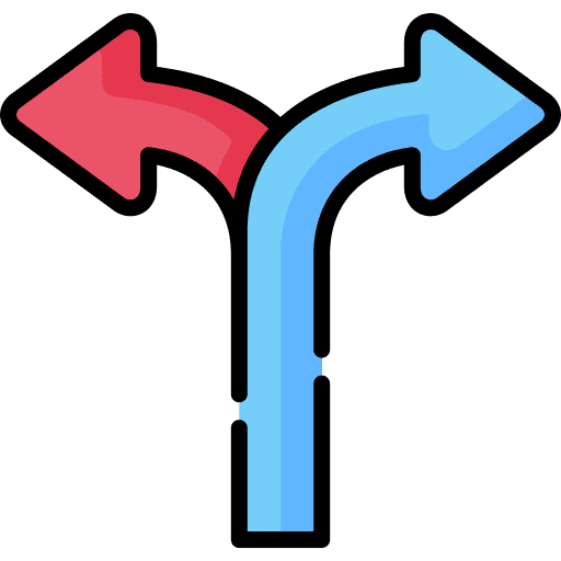 Arrows alternative bifurcation double icon