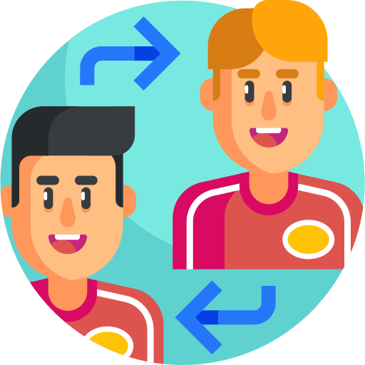 Change circular arrows people replace icon