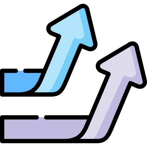 Arrow up stats arrows analytics icon