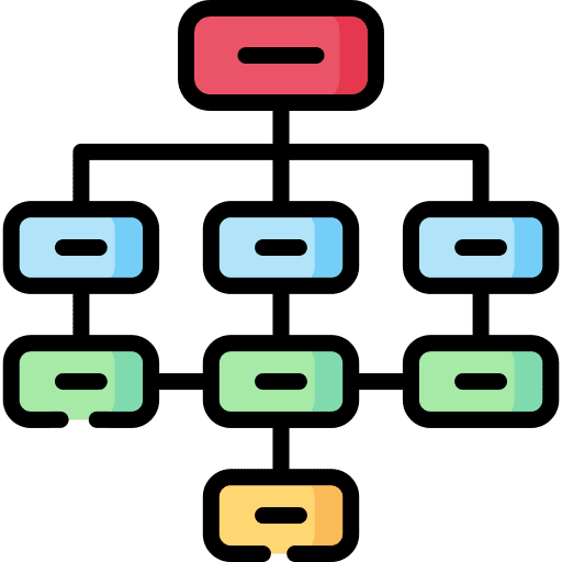 Flowchart schema strategic plan business icon