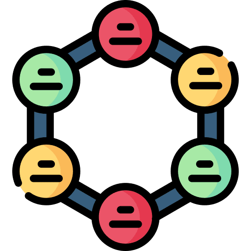 Hexagonal infographic graph stats icon