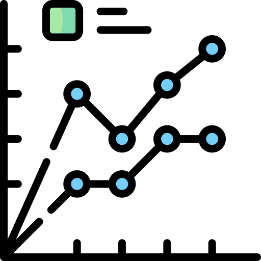 Line chart line graph line graphic business icon