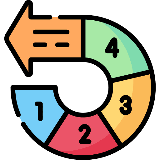 Steps flow chart organization arrow icon