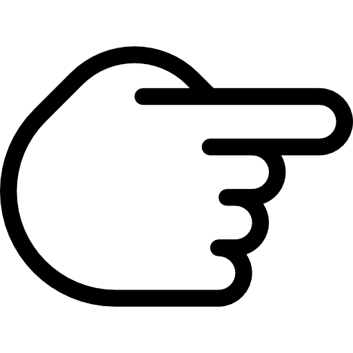 Pointing right hand point interface finger icon