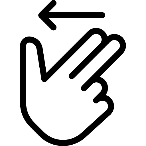 Swipe left hand hands and gestures double swipe icon