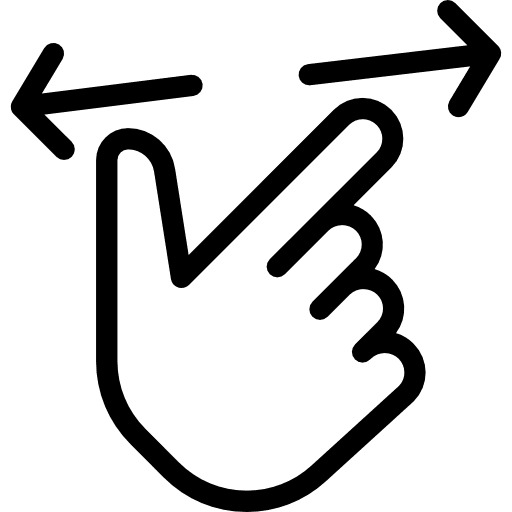 Zoom in slide multimedia option hand icon Zoom in slide multimedia option hand icon