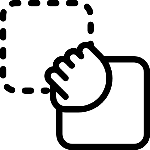 Drag touch screen gestures multimedia option icon Drag touch screen gestures multimedia option icon