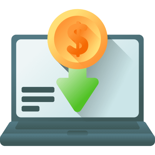 Receive money exchange laptop business and finance icon