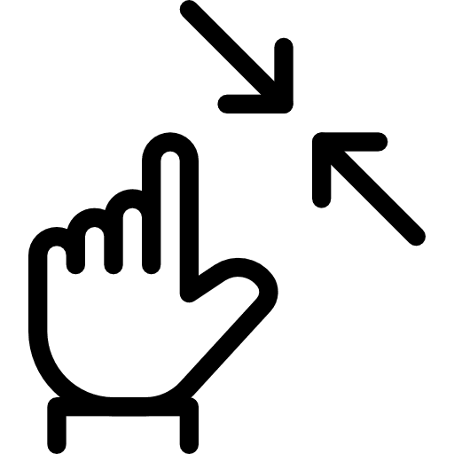 Zoom out finger gestures hands icon Zoom out finger gestures hands icon