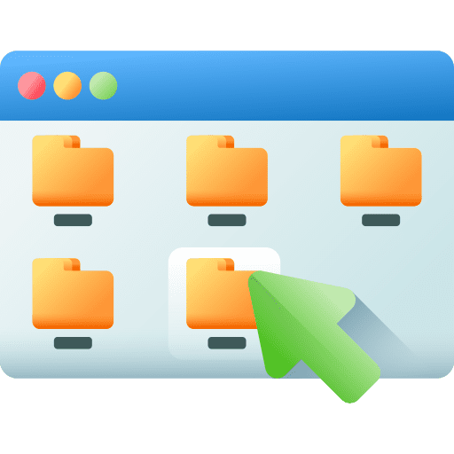 Checking hosting website files and folders icon Checking hosting website files and folders icon