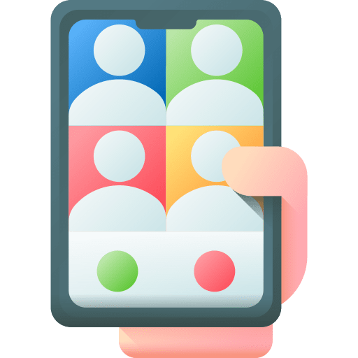 Smartphone communications videocall user icon Smartphone communications videocall user icon