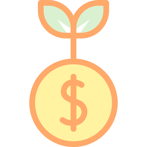 Growth investment currency business and finance icon