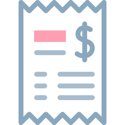 Bill receipt business payment icon