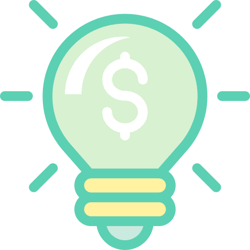Idea dollar creativity light bulb icon