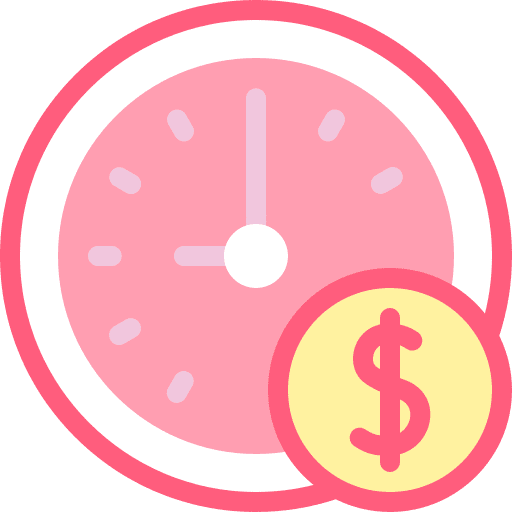 Time is money clock time and date money icon