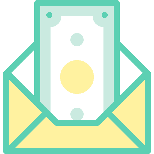 Wage note banknote pay icon