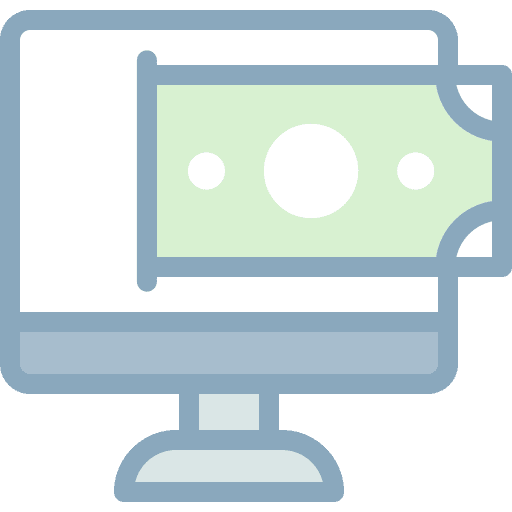 Online payment monitor screen online payment online banking icon