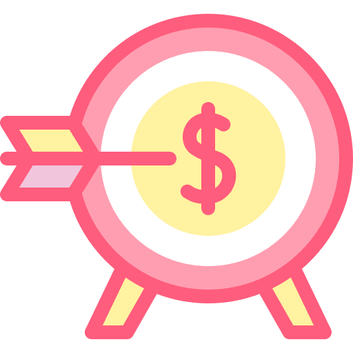 Target business and finance dollar target icon