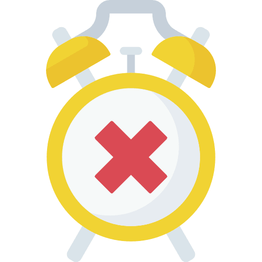 Alarm clock time and date remove cancel icon