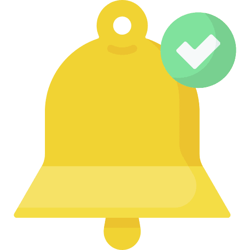 Bell time and date check notification icon