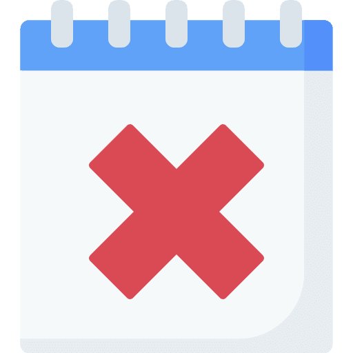 Calendar cancel event time and date icon