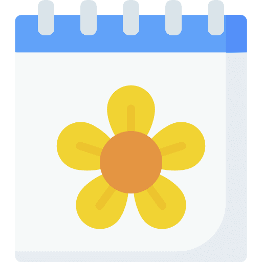 Spring flower calendar date icon