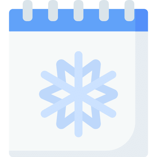 Winter season calendary date calendar icon