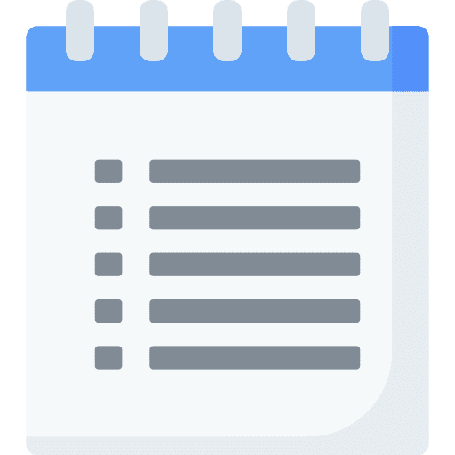 Agenda notepad verification tasks icon