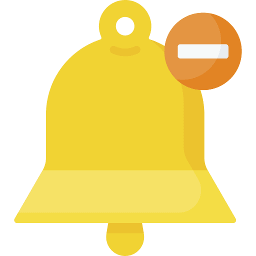 Bell alert remove time and date icon