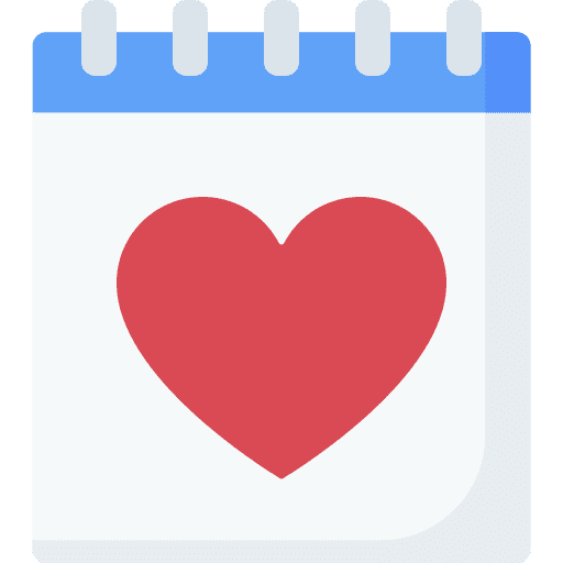 Calendar romantic date event heart icon
