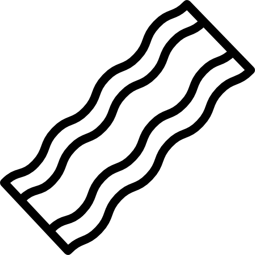 Bacon food and restaurant bacons strips icon