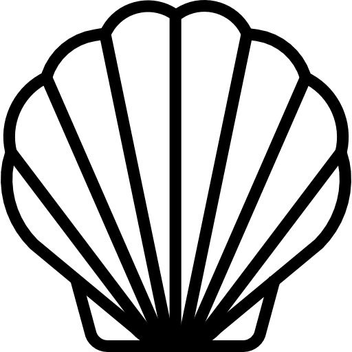 Seashell aquarium food and restaurant aquatic icon