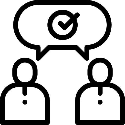 Conversation motivational check mark google talk icon Conversation motivational check mark google talk icon