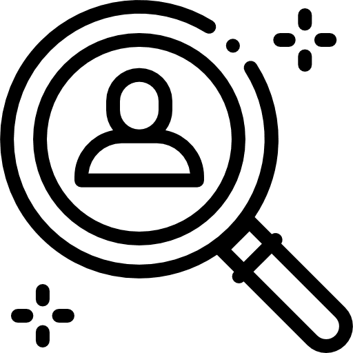 Find my friend magnifying glass find user icon