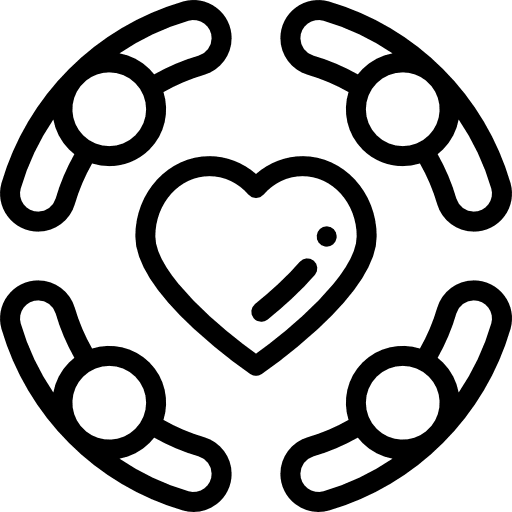 Friendship community networking heart icon Friendship community networking heart icon