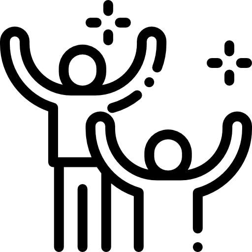 Happiness enjoy enthusiasm celebration icon