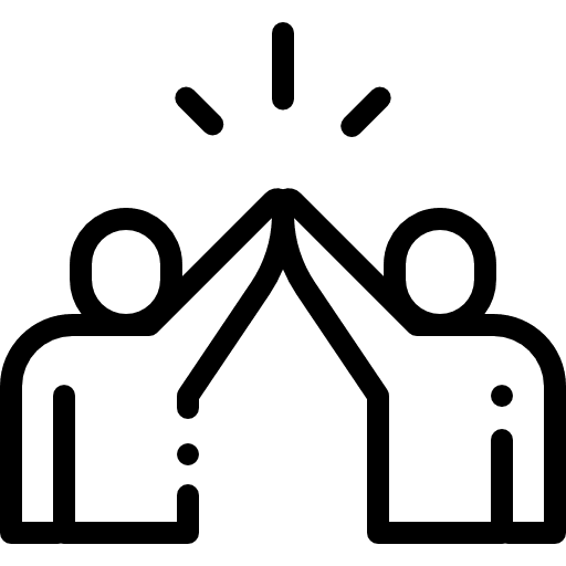 High five friendship encourage trust icon