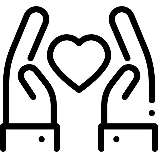 Respect love and romance hand heart trust icon Respect love and romance hand heart trust icon