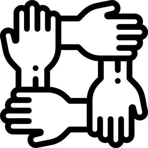 Together hands sport networking icon