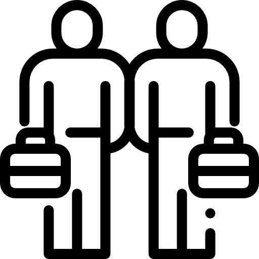 Partnership people briefcase suitcase icon Partnership people briefcase suitcase icon