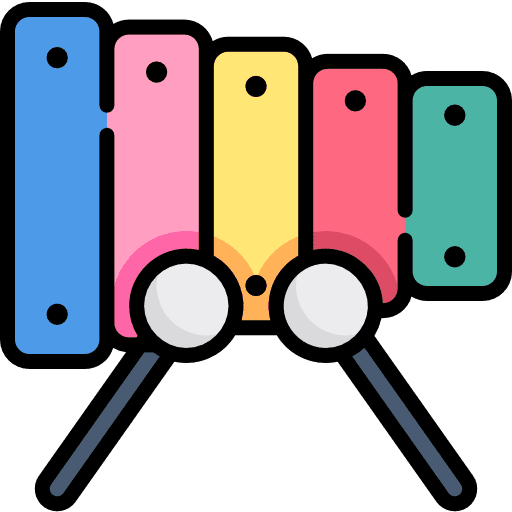 Xylophone childhood orchestra musical instrument icon