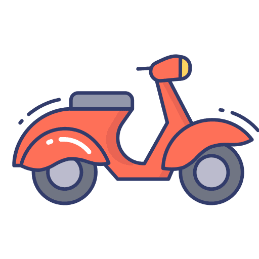 Scooter automobile vespa transport icon