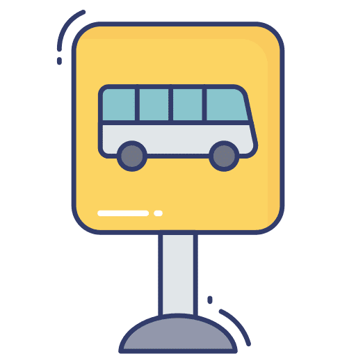 Signboard bus transportation signpost icon